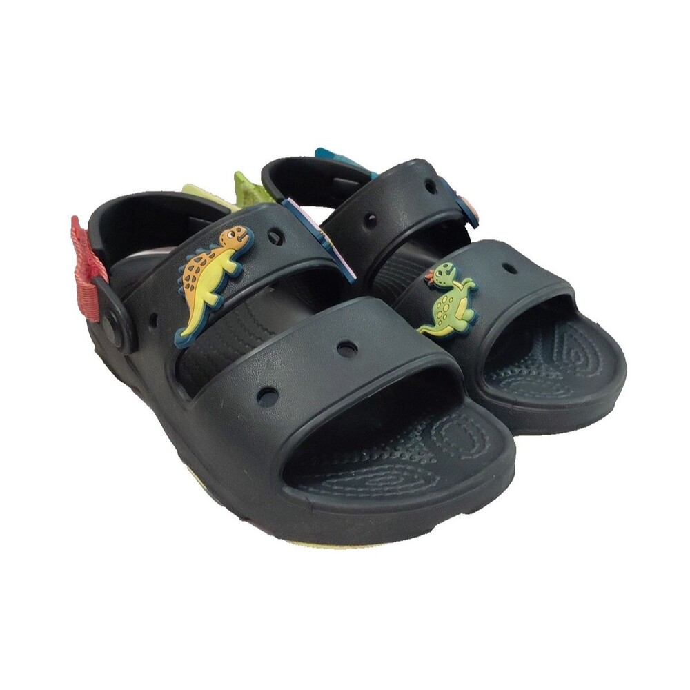 Crocs Classic All Terrain Clog Childs J1 Black/Multicolor w/ Dino Jibbitz